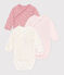 Babies' long-sleeved printed cotton wrapover bodysuits - 3-Pack variante 1