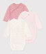 Babies' long-sleeved printed cotton wrapover bodysuits - 3-Pack