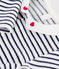 Babies' printed velour pyjama suit with a collar MARSHMALLOW white/SMOKING blue