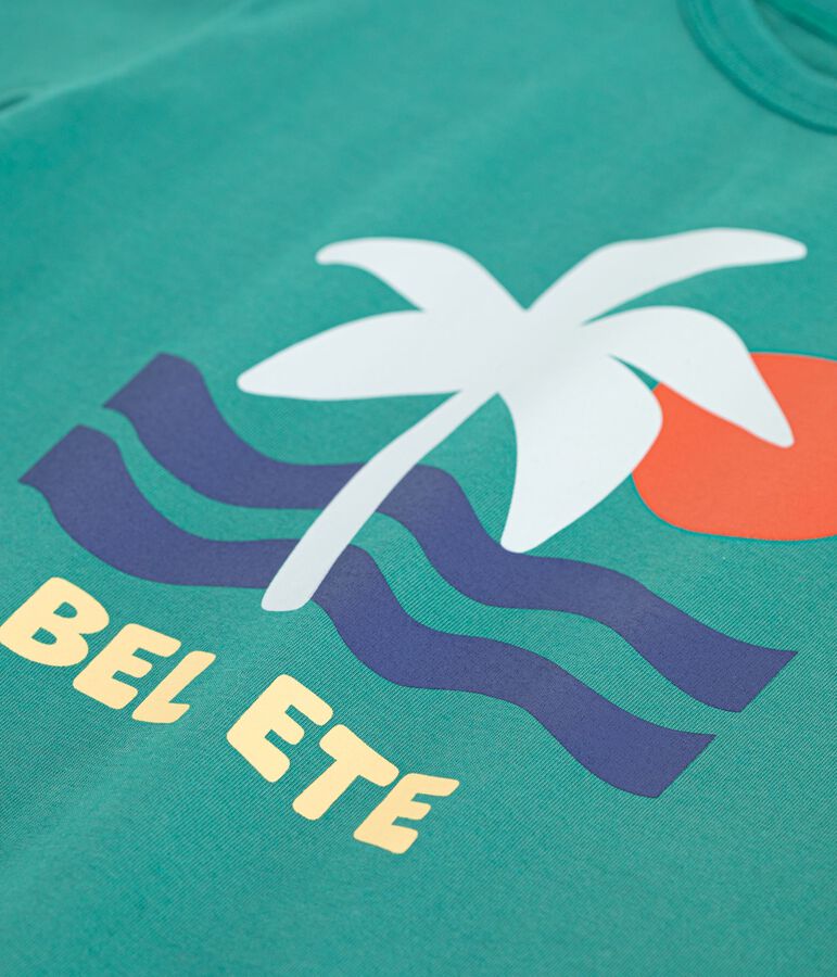 Children's short-sleeved cotton T-shirt green