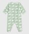 Babies' winter onesie in whale-print fleece SAULE /MARSHMALLOW