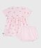Babies' flower-printed cotton dress with matching bloomers BARELY pink/MULTICO