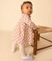 Babies' Long-Sleeved Cotton Gauze Dress SALINE pink/MULTICO white