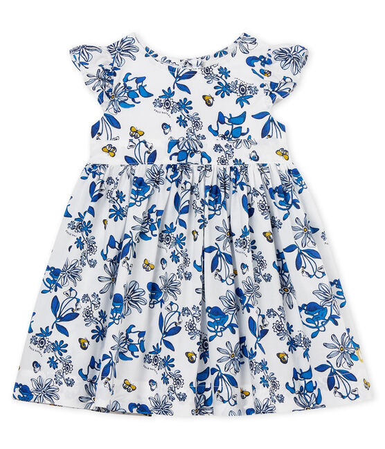 Baby girls' printed dress MARSHMALLOW white/MULTICO white