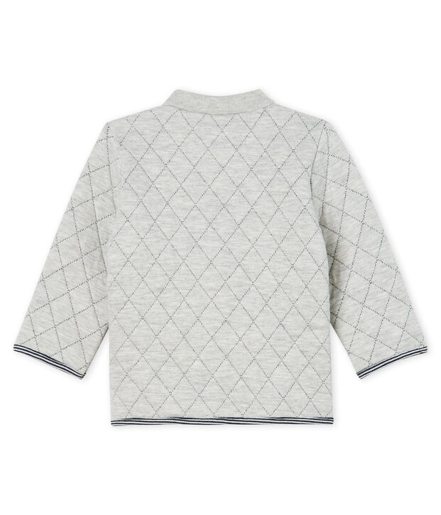 Baby Boys' Quilted Tube Knit Cardigan grey