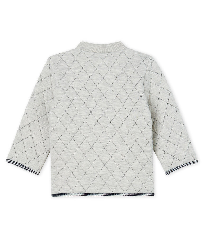 Baby Boys' Quilted Tube Knit Cardigan grey