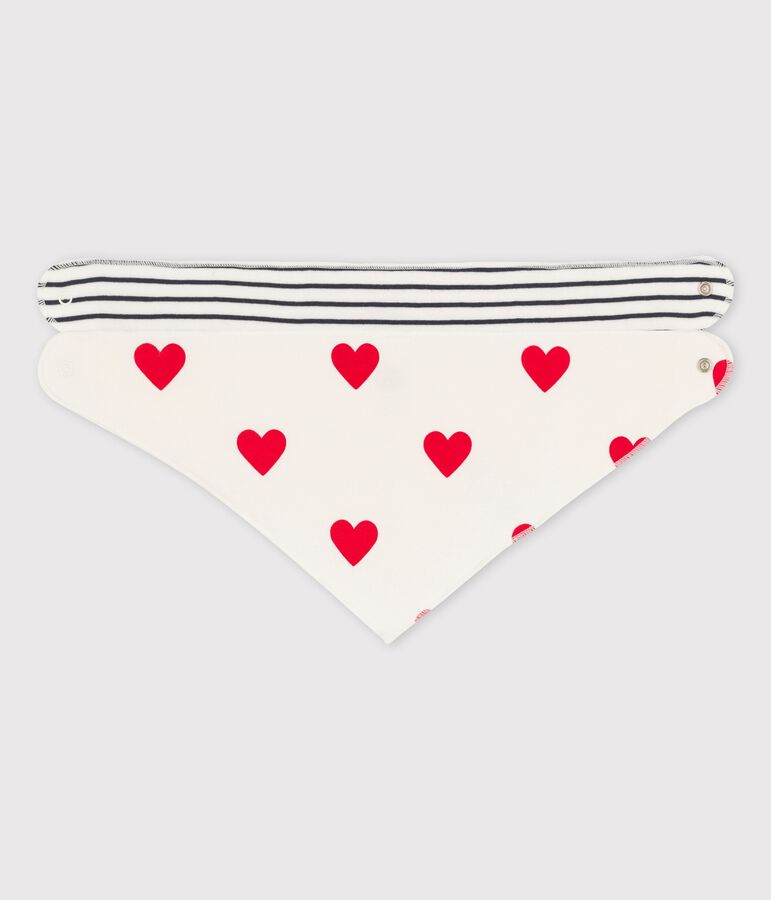 Babies' Heart Patterned Cotton Bandana Bibs - 2-Pack multicolor