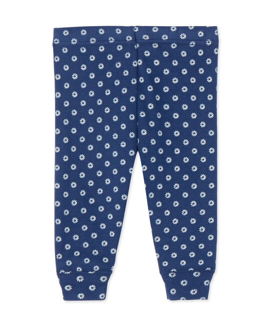 Baby girl's printed leggings MEDIEVAL blue/MULTICO white