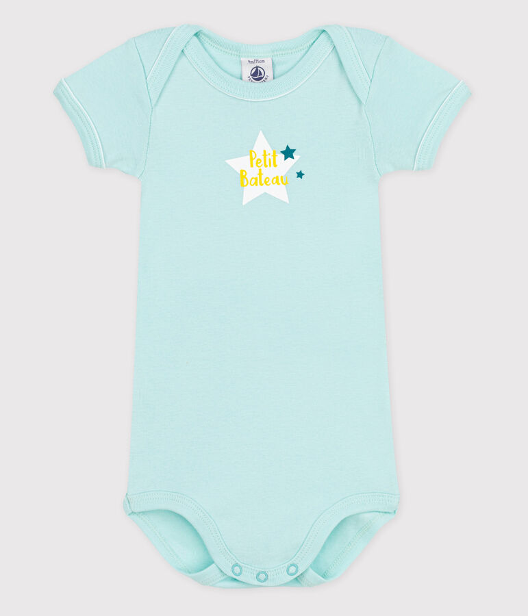 Babies' Short-Sleeved Bodysuit VERGLAS blue
