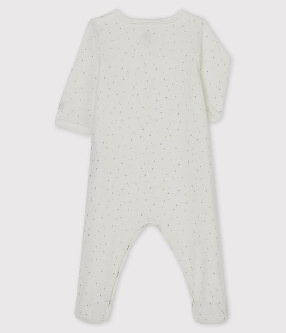 White velour star print sleepsuit MARSHMALLOW white/MULTICO white