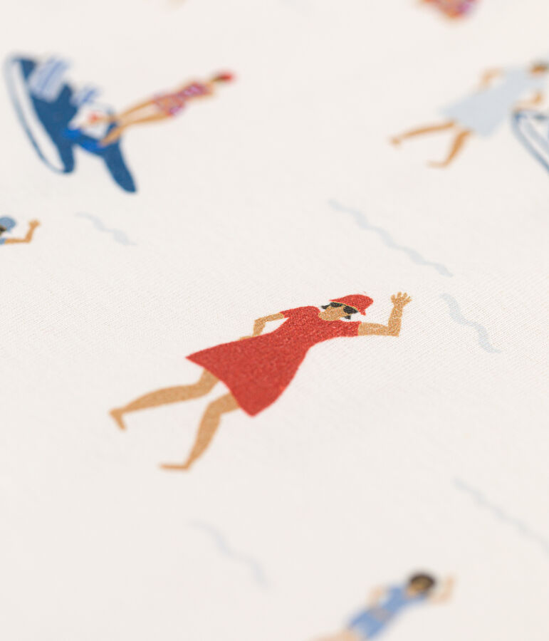 Girls' Short-Sleeved Patterned T-Shirt white/multicolor