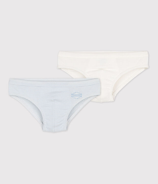 Boys' Pinstriped Cotton Briefs - 2-Pack multicolor
