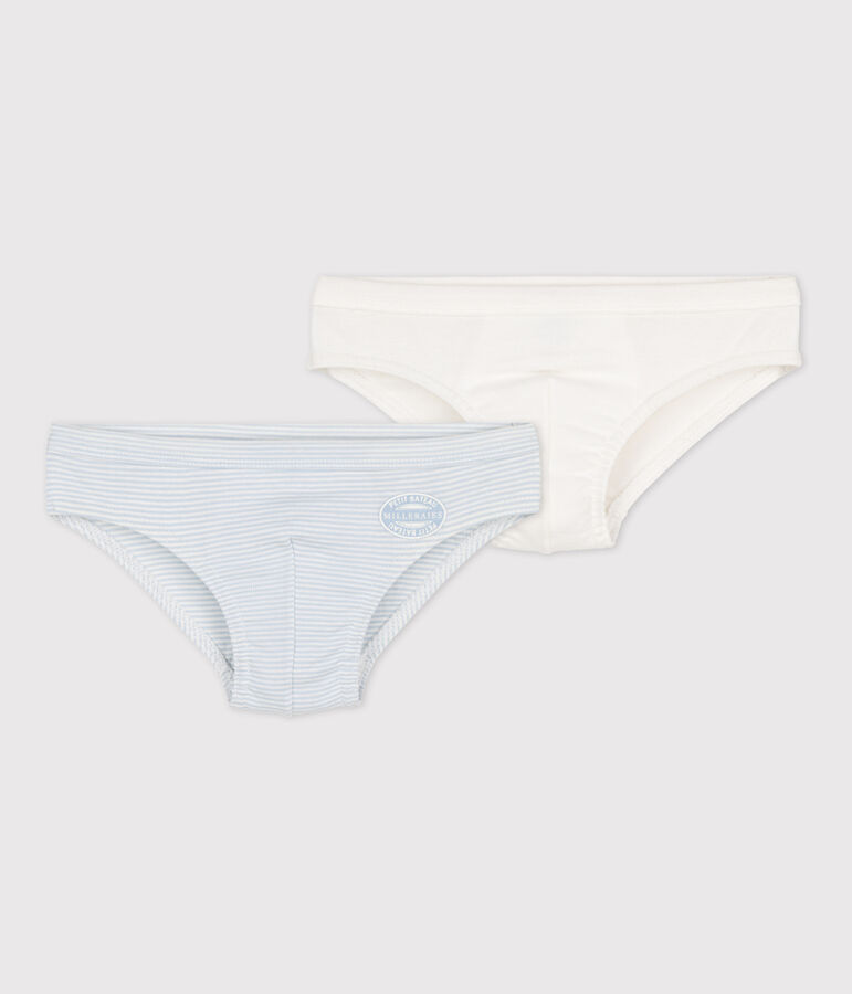 Boys' Pinstriped Cotton Briefs - 2-Pack multicolor