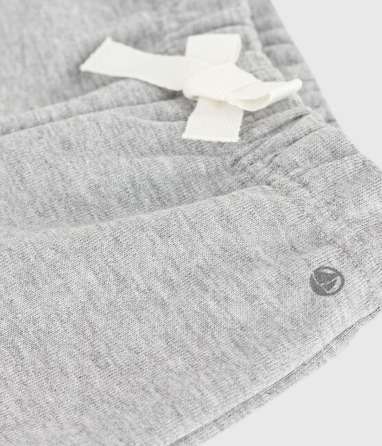 Babies' plain cotton trousers FUMEE CHINE grey