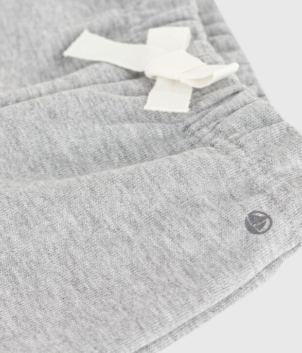 Babies' plain cotton trousers grey