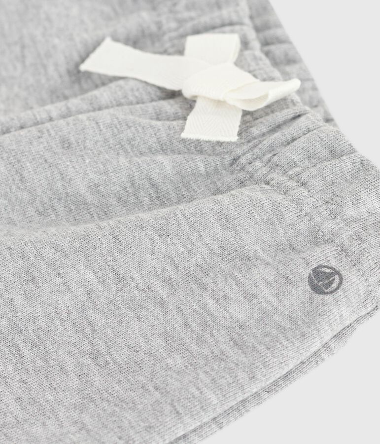 Babies' plain cotton trousers grey