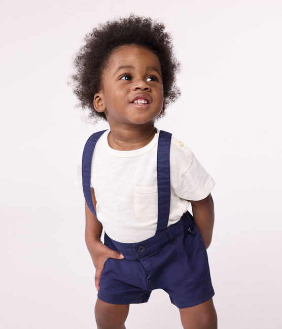Babies' Serge Dungaree Shorts MEDIEVAL blue