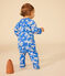 Babies' Zip-up Cotton Pyjamas FUJI /MARSHMALLOW