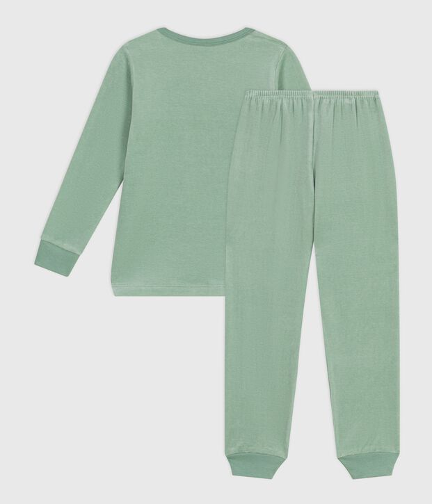 Children's velour pyjamas green