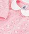 Babies' velour pyjama suit with a collar and floral print detail pink/multicolor
