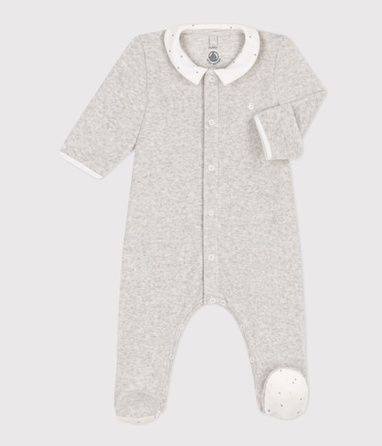 Babies' Velour Pyjamas BELUGA CHINE grey