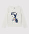 Girls' Long-Sleeved Cotton T-Shirt MONTELIMAR CHINE beige