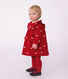 Babies' dress in velour with long sleeves and bow motif embroidery
