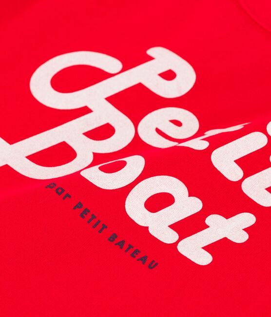 Boys' Short-Sleeved Cotton T-Shirt PEPS red