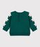 Babies' plain cotton sweatshirt with star badges TREE