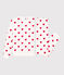 Women's Heart Themed Cotton Pyjamas MARSHMALLOW white/TERKUIT red