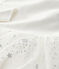 Girls' Long-Sleeved Cotton/Tulle Dress MARSHMALLOW white/ARGENT grey