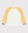 Children's long-sleeved colourblock cotton T-shirt Ecru/multicolor