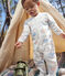 Babies' Cotton Rainbow Print Pyjamas MARSHMALLOW white/MULTICO white