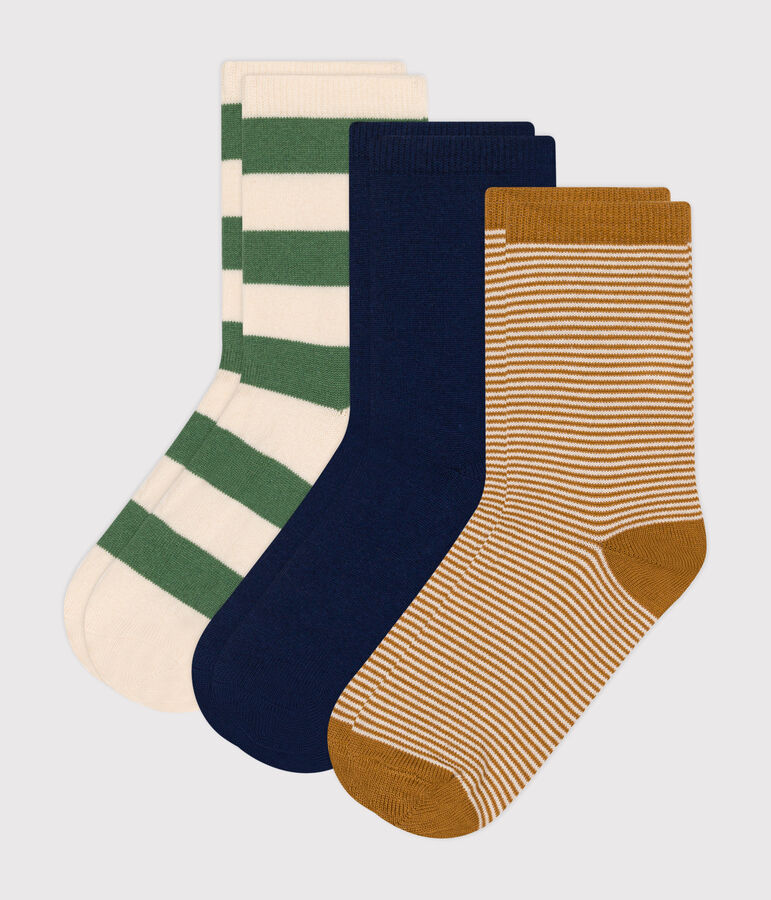 Children's stripy cotton socks - 3-Pack multicolor