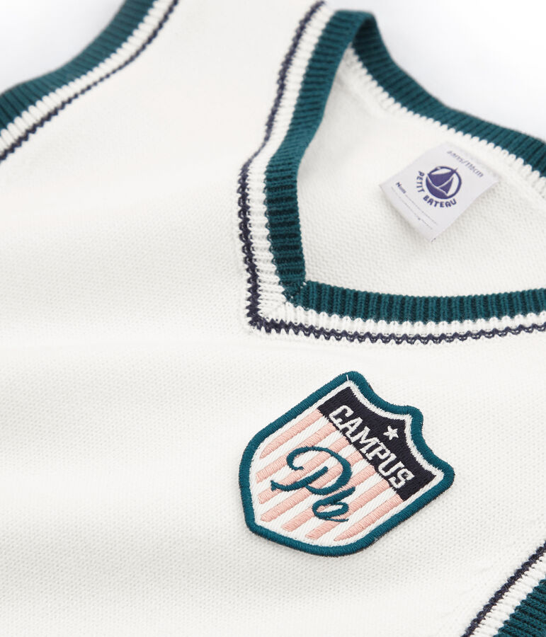 Boys' Sleeveless jumper MARSHMALLOW white/MULTICO white