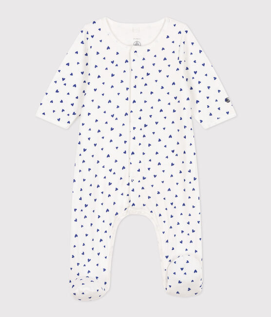 Heart Patterned Tube Knit Bodyjama MARSHMALLOW white/NEWBLEU