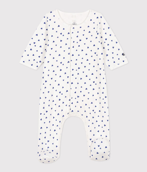 Heart Patterned Tube Knit Bodyjama white/blue