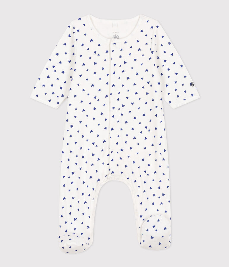 Heart Patterned Tube Knit Bodyjama white/blue