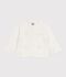 Babies' cotton cardigan with a heart pattern white