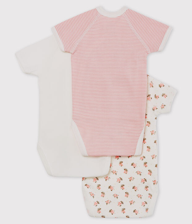 Short-sleeved newborn bodysuit - Set of 3 multicolor