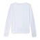 Women's long-sleeved V-neck striped tee ECUME white