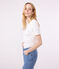 Women's Iconic plain short-sleeved rib knit T-shirt ECUME white
