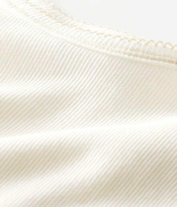 Girls' Strappy Top in Cotton/Wool/Silk white