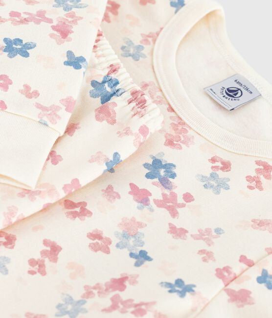 Children's pyjamas in floral-print fleece MILK /MULTICO