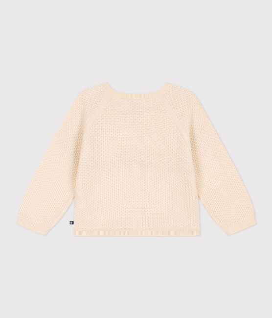 Girls' Cotton Cardigan AVALANCHE Ecru
