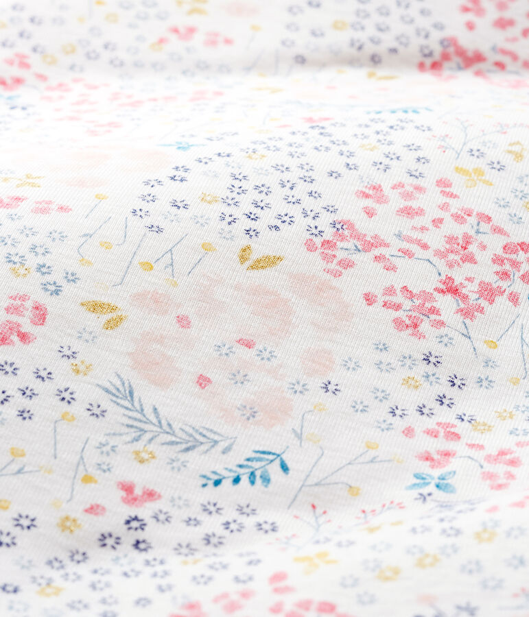 Baby Girls' Reversible Ribbed Sleeping Bag MARSHMALLOW white/MULTICO white