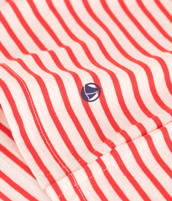 The Boxy stripy cotton T-Shirt for women AVALANCHE red/SPICY