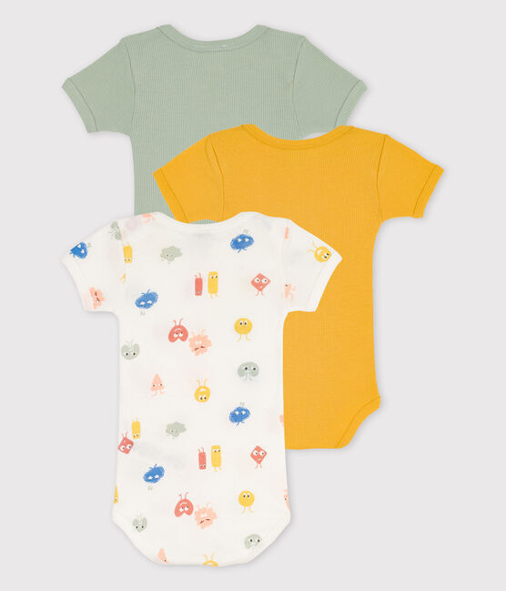 Short-Sleeved Cotton and Lyocell Bodysuits - 3-Pack variante 1