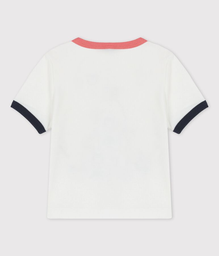 Babies' Short-Sleeved Organic Cotton T-Shirt With Motif white