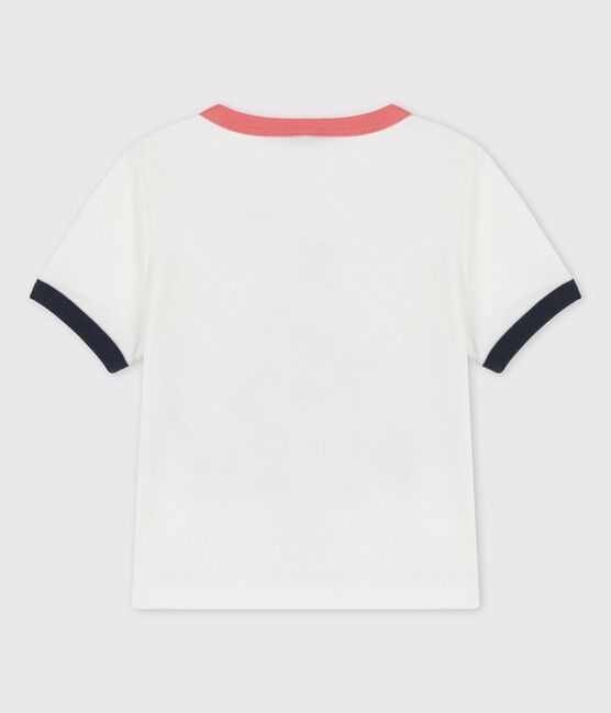 Babies' Short-Sleeved Organic Cotton T-Shirt With Motif MARSHMALLOW white